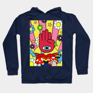 Colourful Retro Psychedelic Hippie Design Hoodie